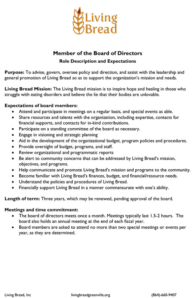 Board Member Role Description